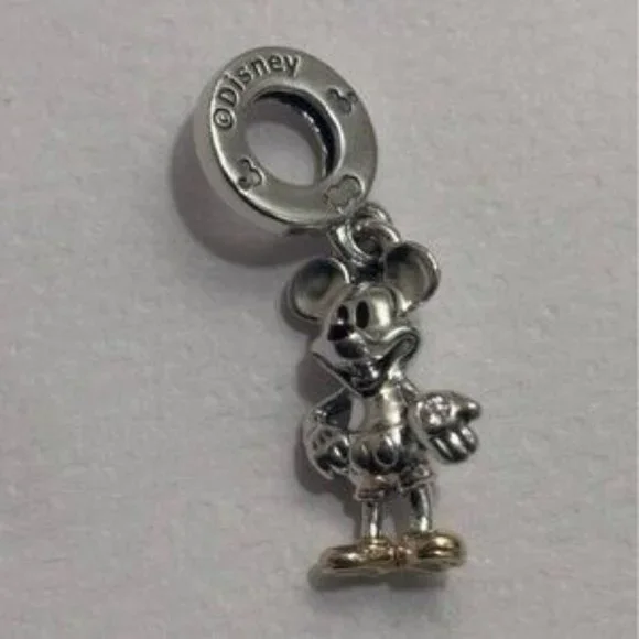 Authentic Disney 100th Anniversary Mickey Mouse Lab-Grown Diamond Dangle Charm - Picture 3 of 4